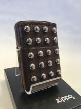 画像: No.200 レザーシリーズZIPPO 牛革巻き　ブラウン　両面ビス付き 212