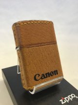 画像: No.200 レザーシリーズZIPPO 革巻き ピックスキン(金茶) Ｃanon キャノン z-874