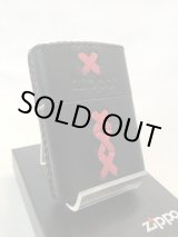 画像: No.200 レザーシリーズZIPPO 牛革巻きブラック レッドクロス z-1730
