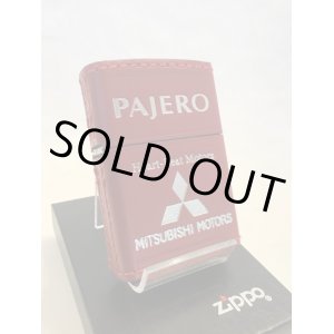 画像: No.200 レザーシリーズZIPPO 牛革巻き レッド MITSUBISHI PAJERO 三菱パジェロ z-748