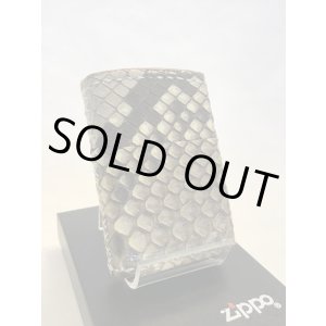 画像: No.200 レザーシリーズZIPPO ホワイトパイソン革巻き z-1406