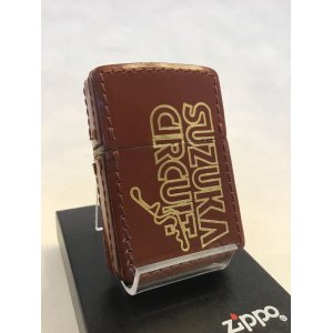 画像: No.200 レザーシリーズZIPPO 鈴鹿サーキット 牛革ブラウン z-1381