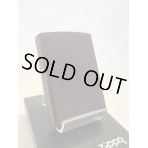 画像: No.200 レザーシリーズZIPPO ドイツBOX 牛革 ブラウン z-1402