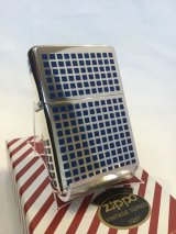 画像: No.230 フラットトップ ZIPPO オールチェッカー ブルー z-1355