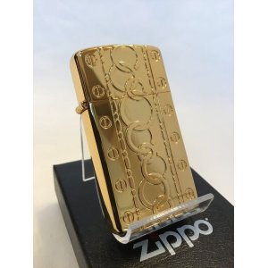 画像: No.1600 スリムタイプZIPPO ゴールドミラー両面 リング&スクリュー z-654