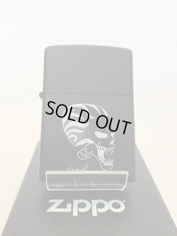 画像2: No.218 推奨品ZIPPO ブラックマット SKULL スカル z-3706