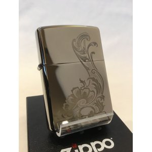 画像: No.150 PVDシリーズZIPPO ブラックアイス MYSTERY LEAF ミステリーリーフ z-3783