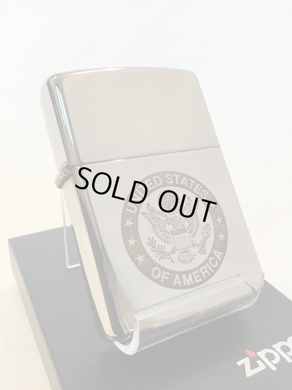 画像1: No.100 シルバープレートシリーズZIPPO ゴールドインレー アメリカンイーグル z-3968