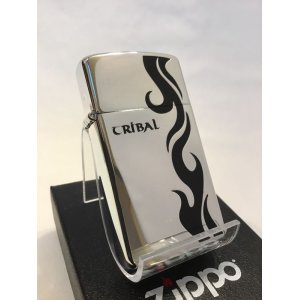 画像: No.1610 スリムシリーズZIPPO トライバル ブラック z-3987