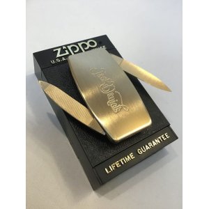 画像: No.7800G ZIPPO GOODS マネークリップ ジャックダニエル ゴールド ナイフ＆ヤスリ付き  z-4472