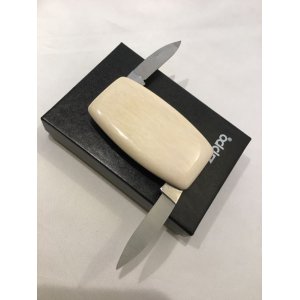 画像: No.7800 ZIPPO GOODS 本象牙 マネークリップ ナイフ＆ヤスリ付き z-4540