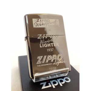 画像: No.150 PVDシリーズZIPPO ブラックアイス 1936年 1937年 1939年 ZIPPOロゴ z-4621 