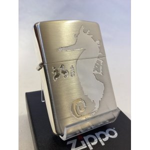 画像: No.200 たばこ柄ZIPPO シルバーサテン「うるま」タツノオトシゴ z-4737