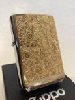 画像1: No.200 推奨品ZIPPO アラベスク ゴールドメタルプレート貼り z-4799