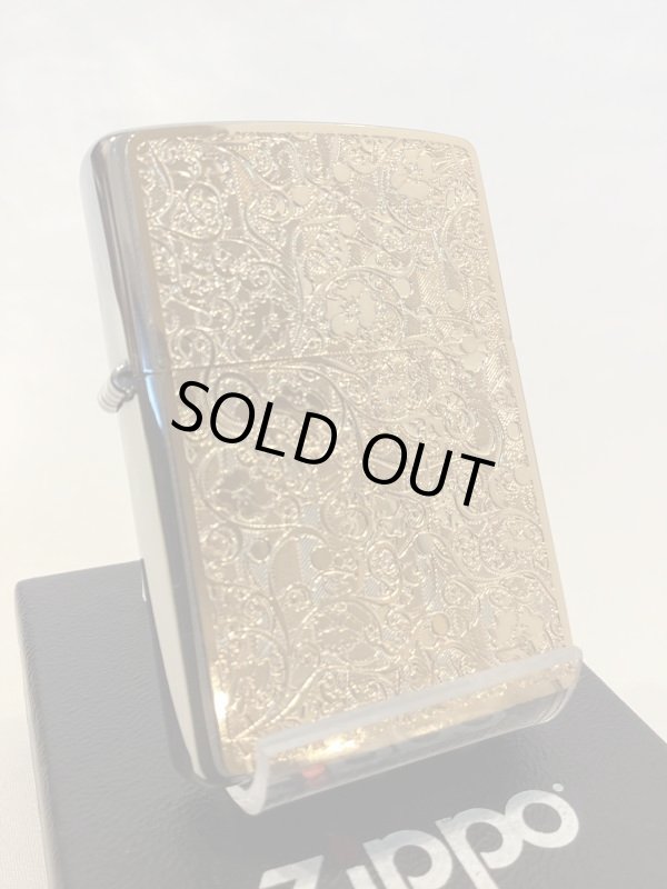 画像1: No.200 推奨品ZIPPO アラベスク ゴールドメタルプレート貼り z-4799