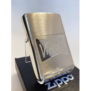 画像: No.200 たばこ柄ZIPPO SILVER SATIN シルバーサテン VIOLET バイオレット z-5010