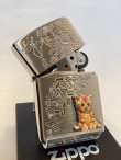 画像2: No.200 ペット&アニマルZIPPO  SILVER SATIN シルバーサテン CAT METAL キャットメタル z-5223