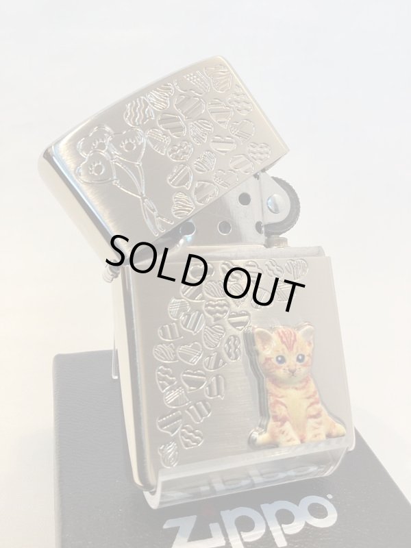 画像2: No.200 ペット&アニマルZIPPO  SILVER SATIN シルバーサテン CAT METAL キャットメタル z-5223