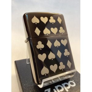 画像: No.150 PVDシリーズ BLACK ICE ZIPPO ブラックアイス トランプマーク z-5244