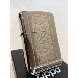 画像: No.150 PVDシリーズZIPPO BLACK ICE ブラックアイス GUEST LEAF ギフトリーフ z-5248