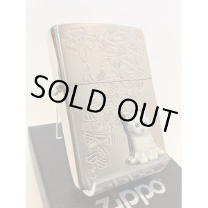 画像: No.200 ペット&アニマルZIPPO SILVER SATIN シルバーサテン CAT METAL キャットメタル z-5257