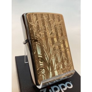 画像: No.200 推奨品ZIPPO ARABESQUE アラベスク GOLD METAL PLATE ゴールドメタルプレート貼り z-5261