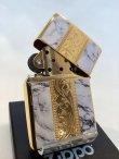 画像3: No.200 推奨品ZIPPO MARBLE WHITE マーブルホワイト GOLD LINE ゴールドライン z-5714