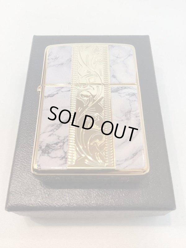 画像5: No.200 推奨品ZIPPO MARBLE WHITE マーブルホワイト GOLD LINE ゴールドライン z-5714