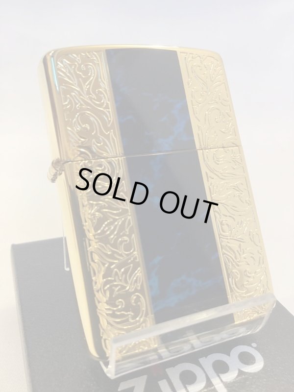 画像1: No.200 推奨品ZIPPO GOLD&MARBLE BLUE ゴールド&マーブルブルー z-5857