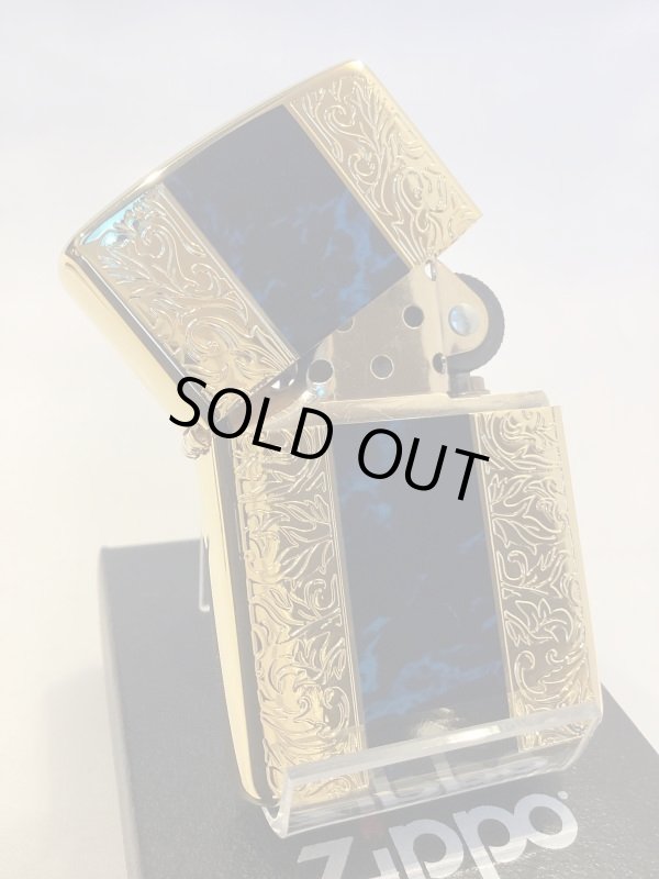 画像2: No.200 推奨品ZIPPO GOLD&MARBLE BLUE ゴールド&マーブルブルー z-5857