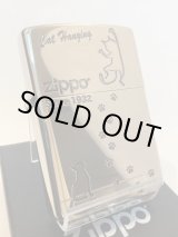 画像: No.200 ペット&アニマルZIPPO SILVER MIRROR シルバーミラー CAT&FOOTPRINTS ネコと足跡 z-5865