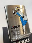 画像1: No.200 BRUSHED CHROME ZIPPO ブラッシュクローム WINDY ウィンディ ブルー z-5894
