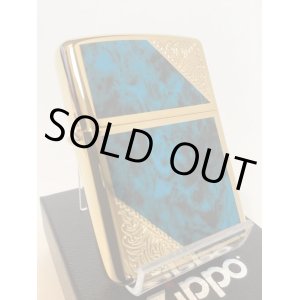 画像: No.162 ARMOR ZIPPO GOLD&MARBLE BLUE アーマー ゴールド&マーブルブルー z-5920