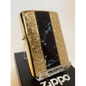 画像: No.200G 推奨品ZIPPO GOLD&MARBLE BLACK ゴールド&マーブルブラック z-5965 