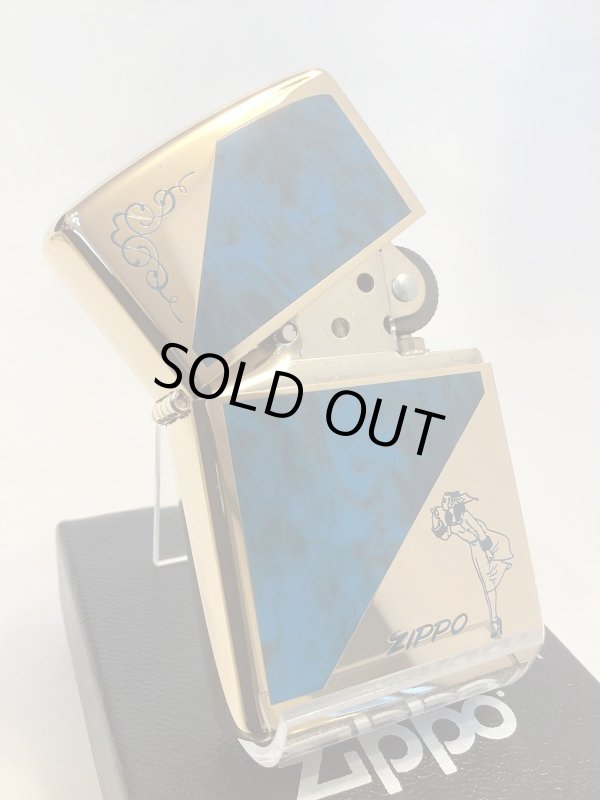 画像2: No.200 WINDY ZIPPO ウィンディ GOLD&BLUE ENPTY ゴールド&ブルーエポキシ z-5974