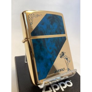 画像: No.200 WINDY ZIPPO ウィンディ GOLD&BLUE ENPTY ゴールド&ブルーエポキシ z-5974
