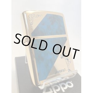 画像: No.200 WINDY ZIPPO ウィンディ GOLD&BLUE ENPTY ゴールド&ブルーエポキシ z-5974