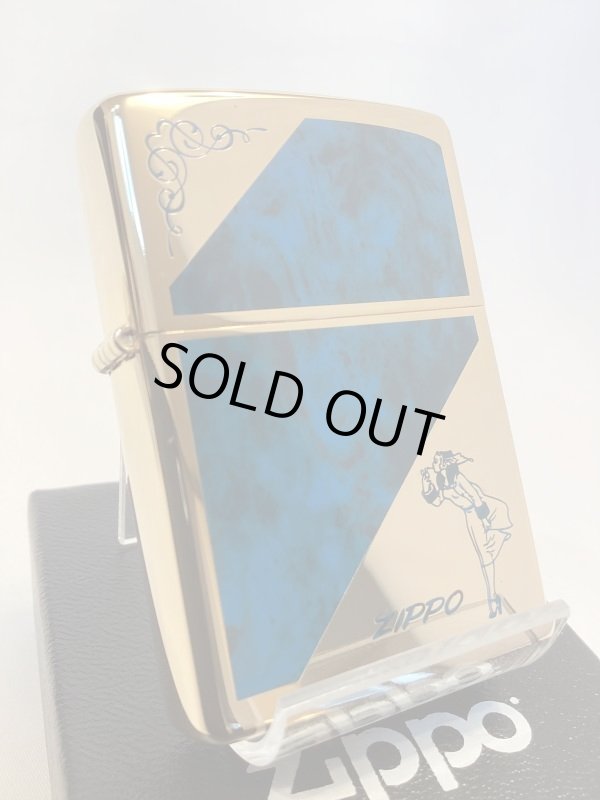 画像1: No.200 WINDY ZIPPO ウィンディ GOLD&BLUE ENPTY ゴールド&ブルーエポキシ z-5974