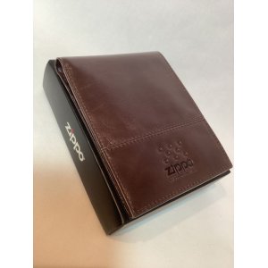 画像: ZIPPO GOODS ZIPPOレザーウォレット 二つ折り財布 ブラウン z-5980