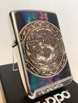 画像: No.200 推奨品ZIPPO  SILVER & SILVER IBUSHI シルバー&シルバーイブシ 天然シェル ドラゴン z-5992