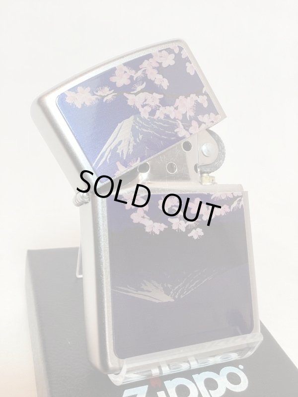 画像2: No.205 推奨品ZIPPO SATIN CHROME サテンクローム プレート板 富士桜 z-5999