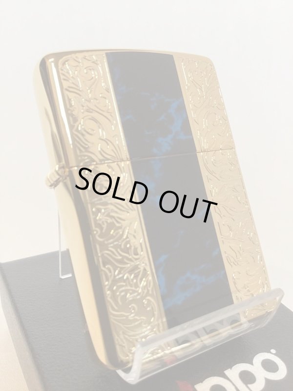 画像1: No.200G 推奨品ZIPPO GOLD&MARBLE BLUE ゴールド&マーブルブルー z-6017