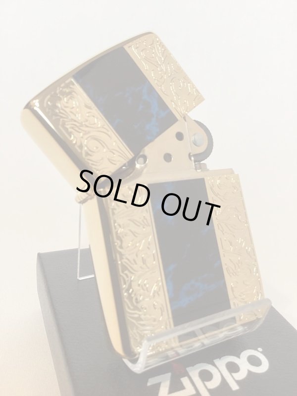 画像2: No.200G 推奨品ZIPPO GOLD&MARBLE BLUE ゴールド&マーブルブルー z-6017