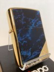 画像1: No.200G 推奨日ZIPPO GOLD&MARBLE BLUE ゴールド&マーブルブルー z-6025