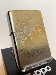 画像1: No.200 推奨品ZIPPO BRUSHED CHROME ブラッシュクローム 電鋳板プレート 富士山 z-6034