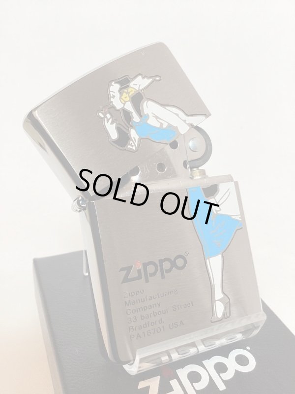 画像2: No.200 BRUSHED CHROME ZIPPO ブラッシュクローム WINDY BLUE ウィンディ ブルー z-6040