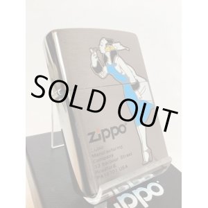 画像: No.200 BRUSHED CHROME ZIPPO ブラッシュクローム WINDY BLUE ウィンディ ブルー z-6040