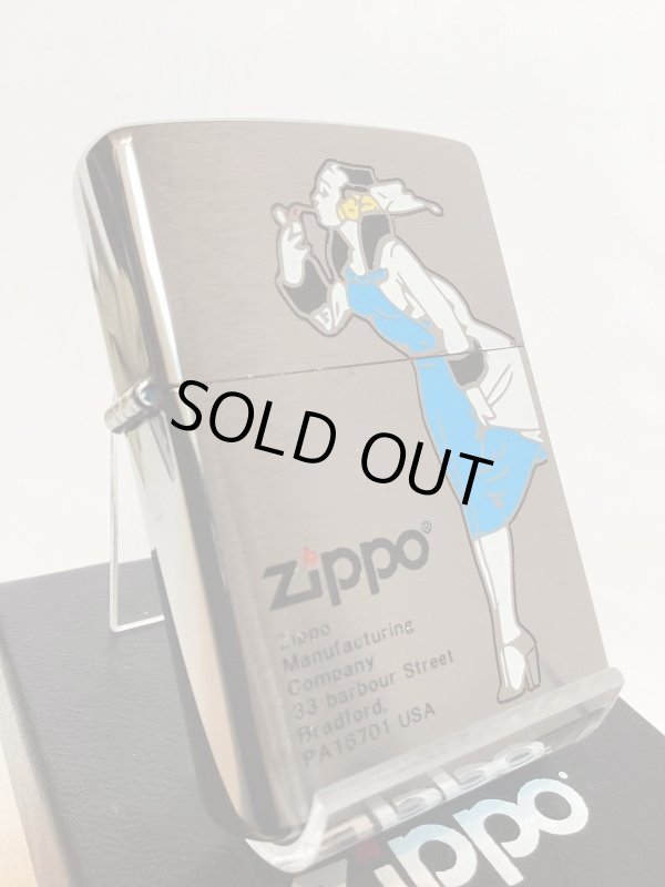 画像1: No.200 BRUSHED CHROME ZIPPO ブラッシュクローム WINDY BLUE ウィンディ ブルー z-6040