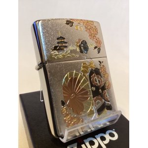 画像: No.200 推奨品ZIPPO BRUSHED CHROME ブラッシュクローム 電鋳板プレート 舞妓 z-6057