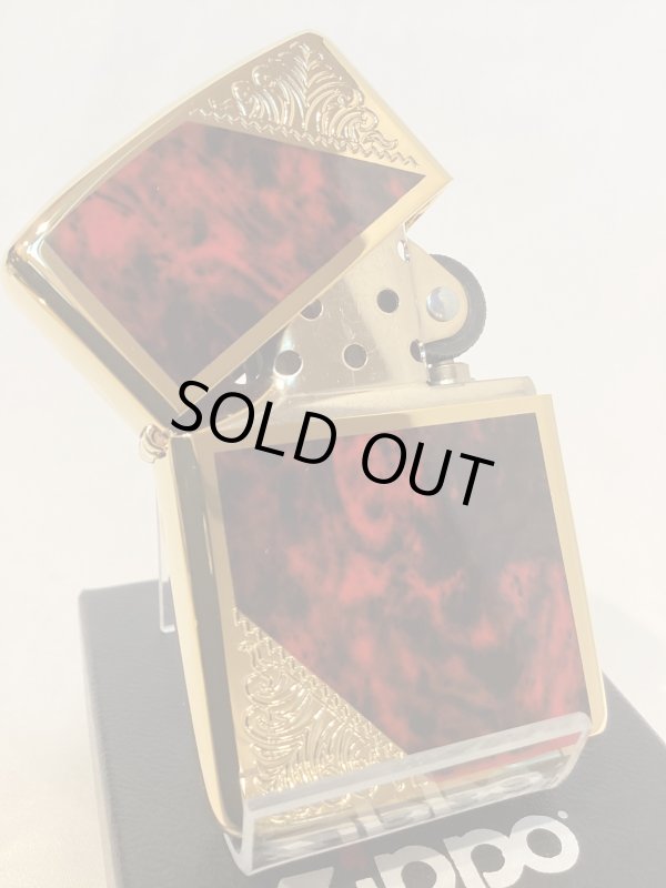 画像2: No.162 ARMOR ZIPPO GOLD&MARBLE RED アーマー ゴールド&マーブルレッド z-6088